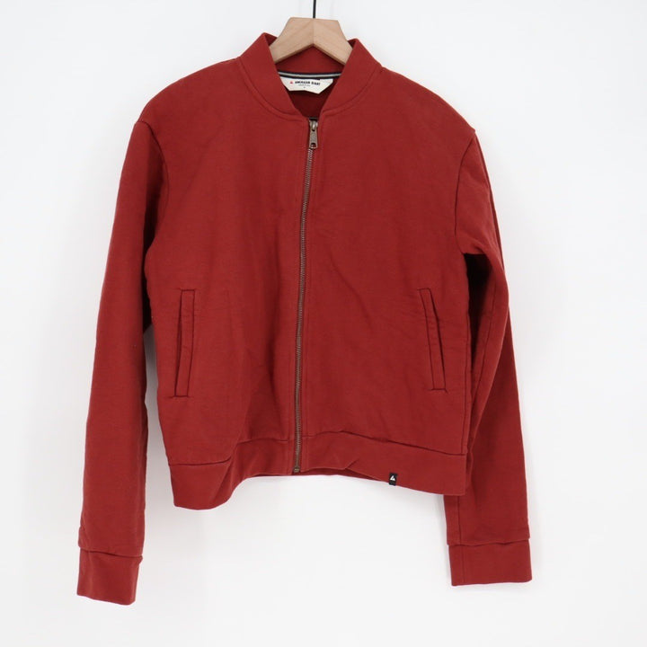 American Giant Women's Fleece Bomber Jacket Size S Made in USA