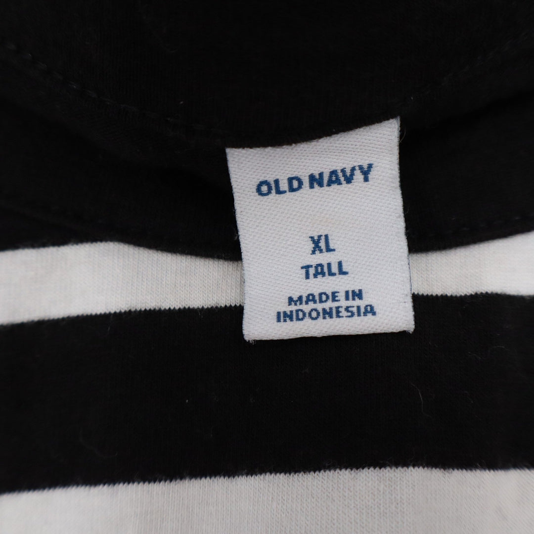 Old Navy Womens XL Tall Black White Striped Short Sleeve T-Shirt Dress Cotton
