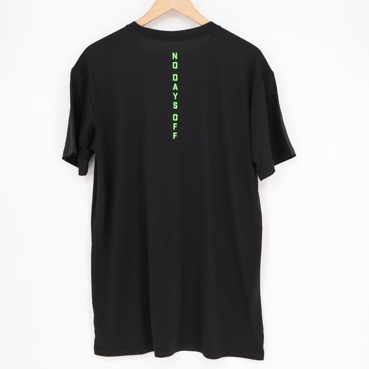 Dad SZN Neon Training T Shirt Mens Large Black No Days Off Short Sleeve Pullover