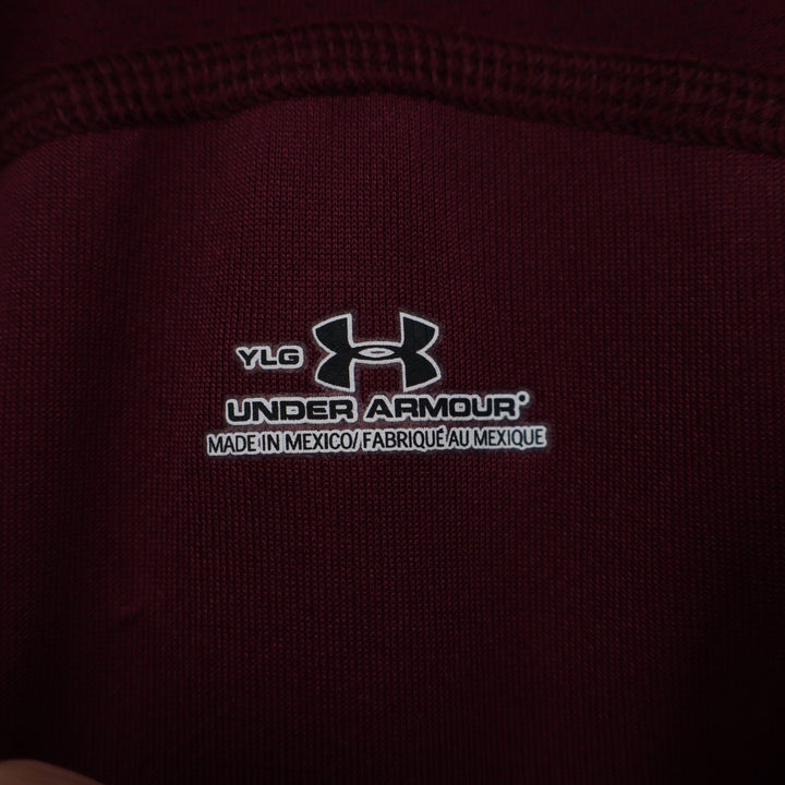Under Armour Youth Large Maroon GV Baseball Jersey Henley Short Sleeve
