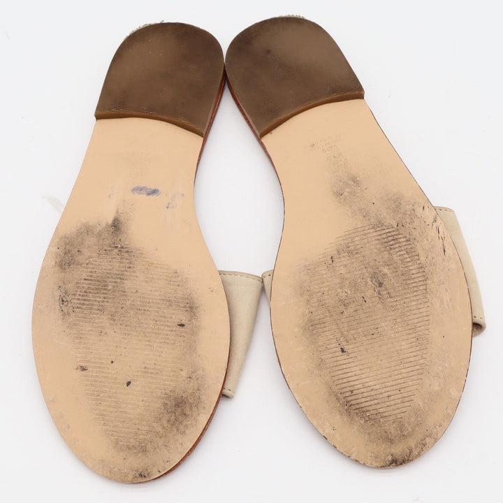 Gap Womens Flat Slide Sandals Iconic Khaki Brown Minimalist Slip On Size 6