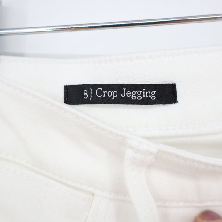 Talbots Womens White Crop Jegging Pants Size 8 Stretch Denim Slim Ankle Jeans