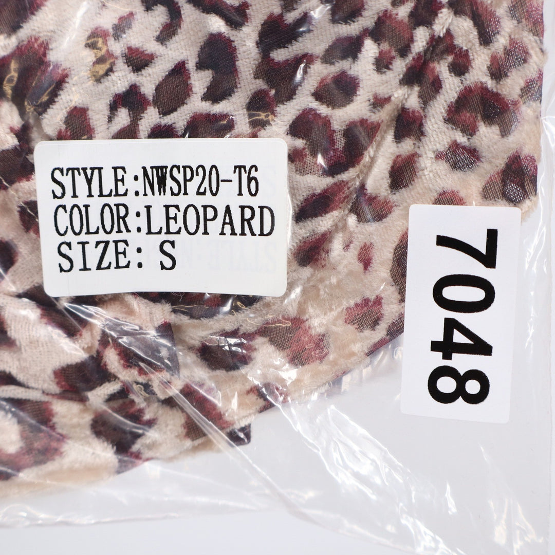 Naked Wardrobe The Statement Leopard Print Crop Top Small Long Sleeve
