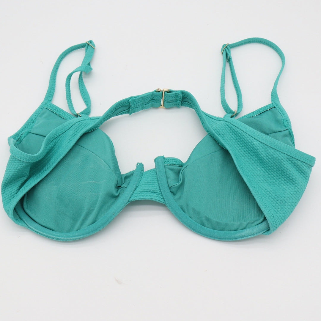 Old Navy Bikini Set Womens M Textured Underwire High Cut Teal Excellent