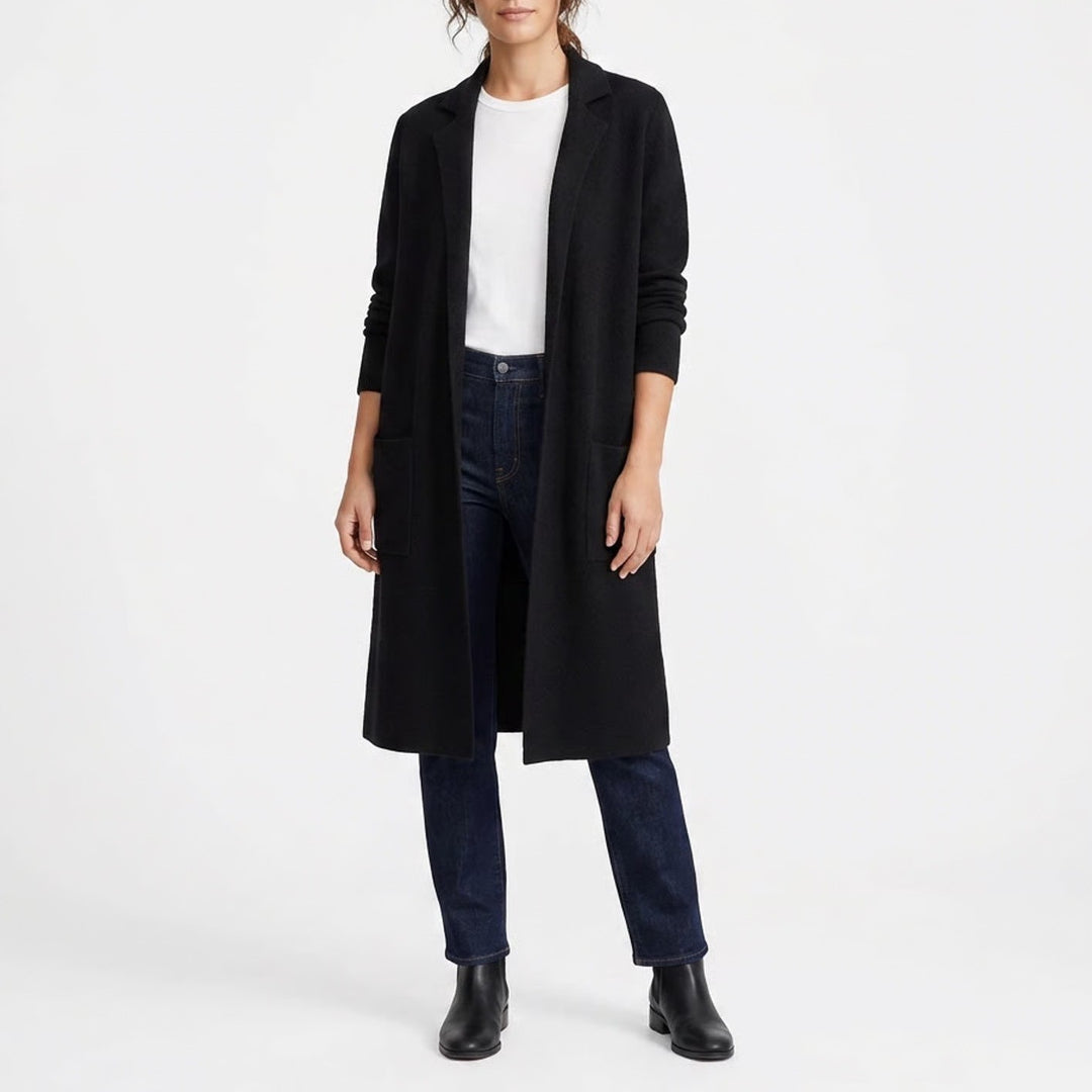 Madewell Black Knit Sweater Coat Open Front Longline Cardigan XL SSA 124