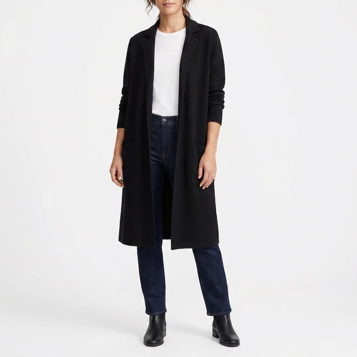 Madewell Black Knit Sweater Coat Open Front Longline Cardigan XL SSA 124