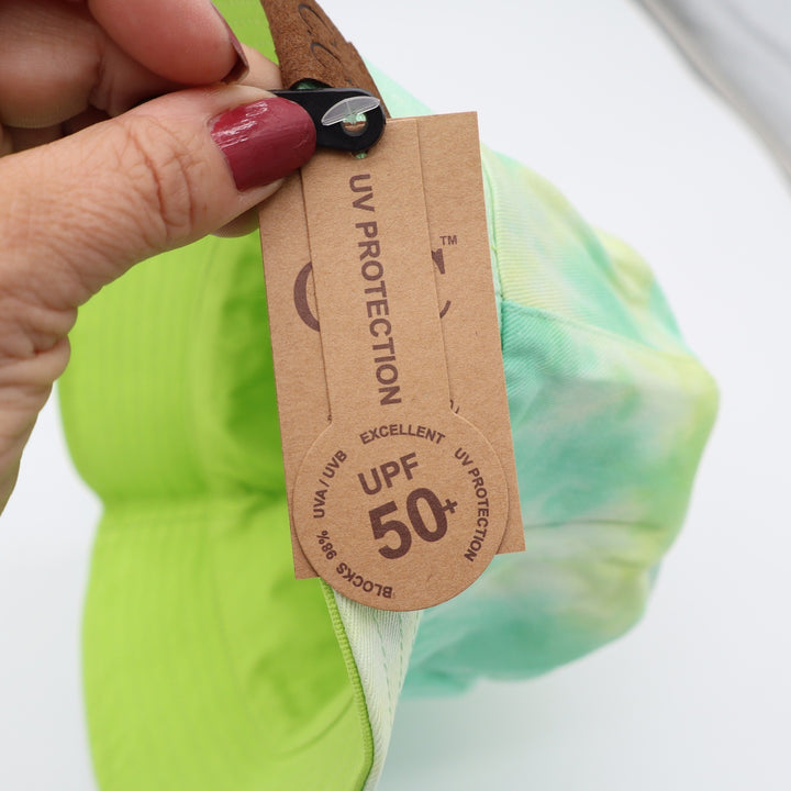 C.C Bucket Hat Women's OS Mint Green Tie Dye Reversible UPF 50+ New