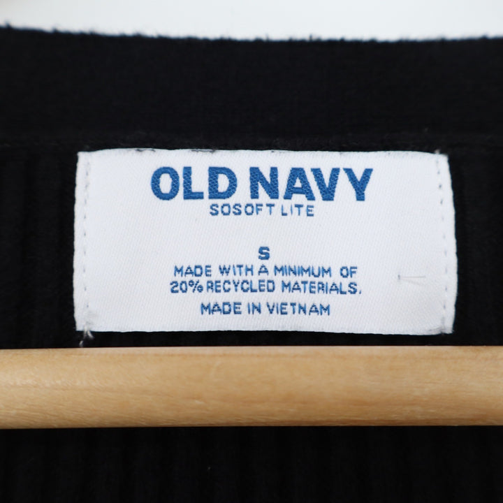 Old Navy SoSoft Lite Ribbed Cardigan Sweater Black V-Neck Button Front Small