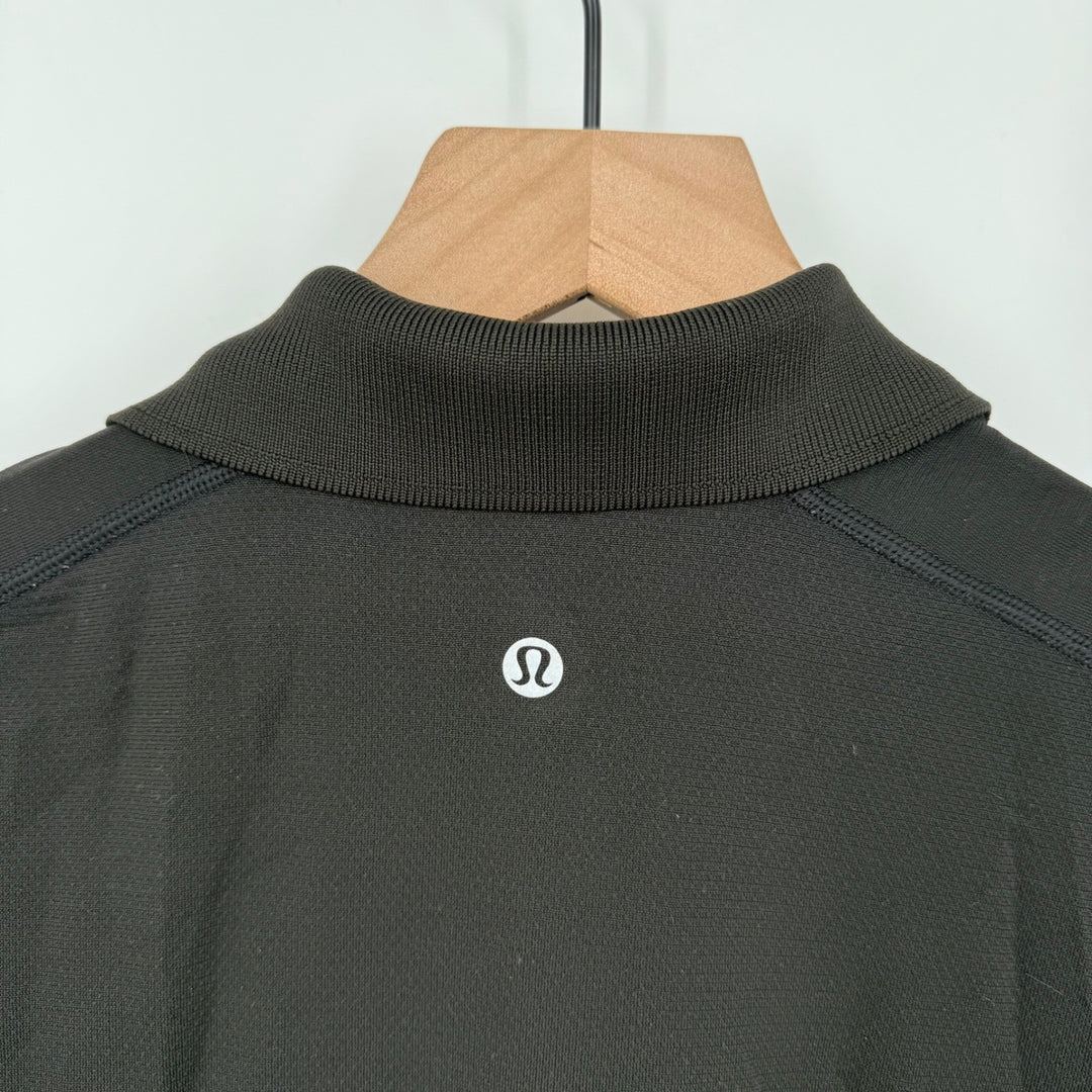 Lululemon Athletica Mens Black Short Sleeve Polo Shirt Size M Athleisure Golf