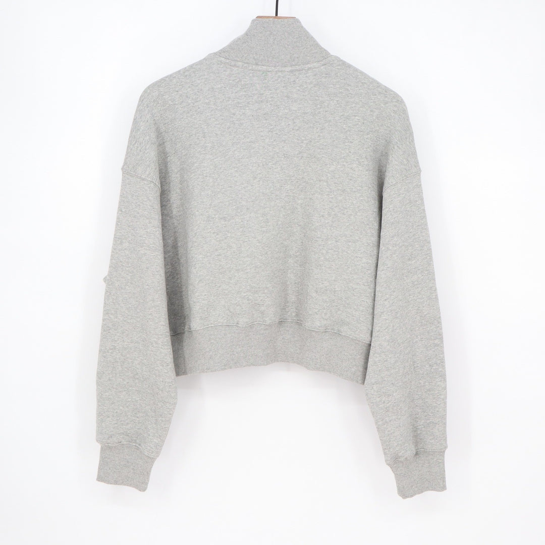 Nike USA Hockey Phoenix Crop Quarter Zip Sweatshirt Heather Grey Large
