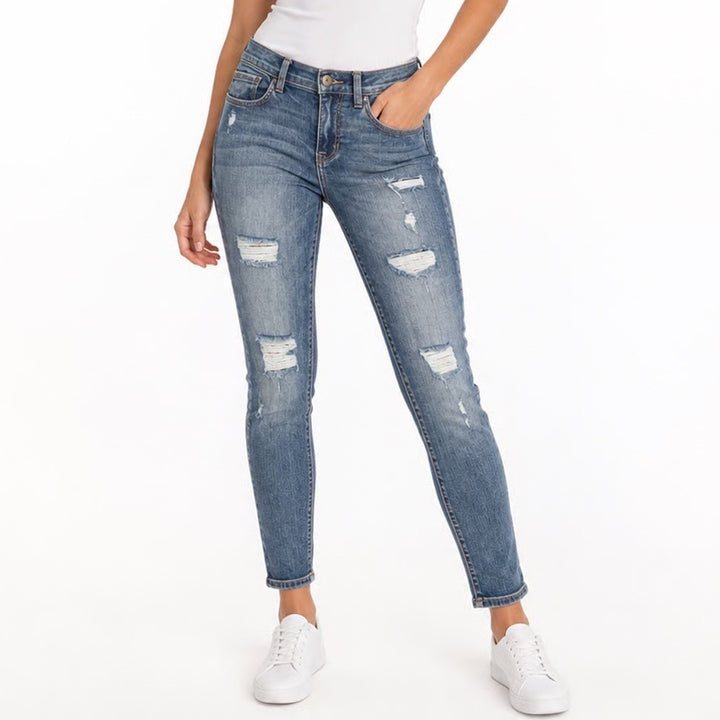 Sneak Peek Los Angeles Distressed Skinny Jeans Medium Wash Ripped Size 7