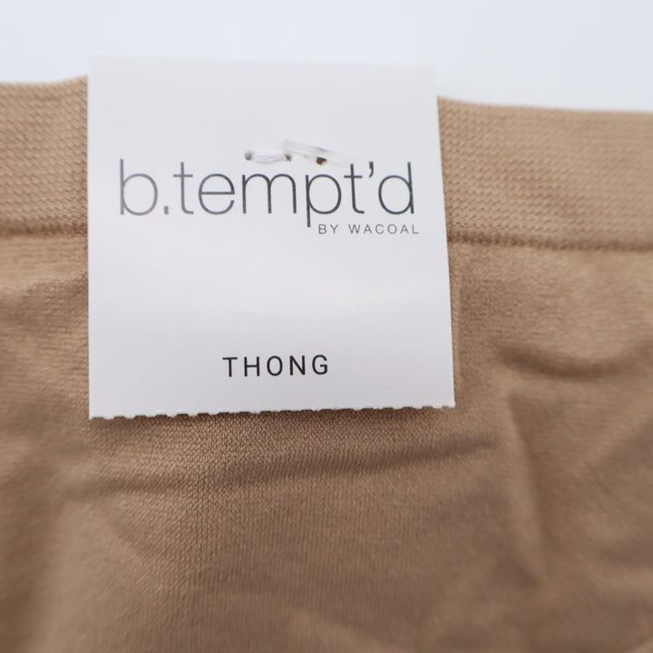 B.tempt'd by Wacoal Comfort Intended Thong Underwear Womens Medium Beige Stretch