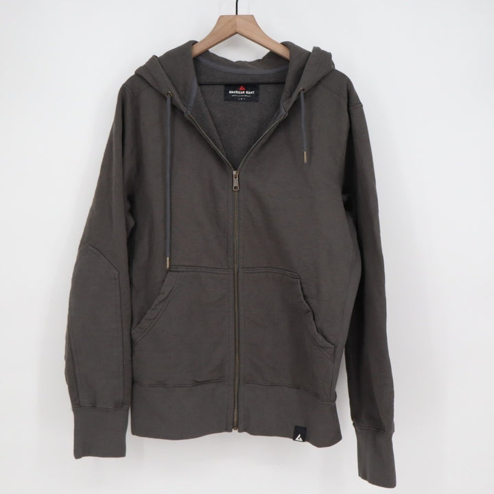 American Giant Hoodie Womens Medium Black Full Zip Cotton Logo Casual Drawstring