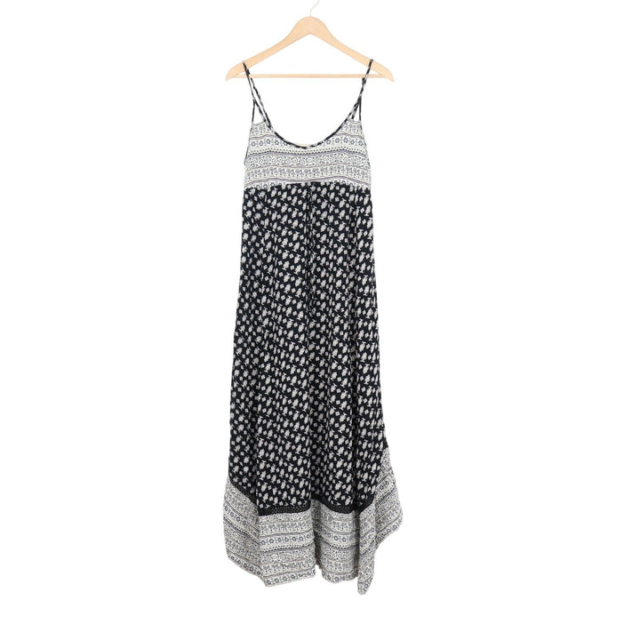 American Eagle Outfitters Black White Floral Boho Maxi Dress Small S/P