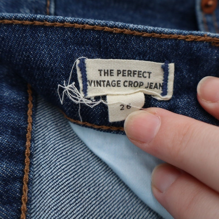 Vintage Madewell The Perfect Crop Jeans Womens 26 Blue Cotton Stretch Button Fly