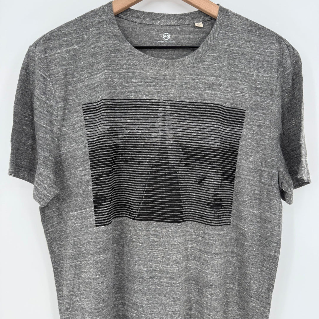AG Adriano Goldschmied Mens T Shirt Gray Graphic Print Short Sleeve Size M