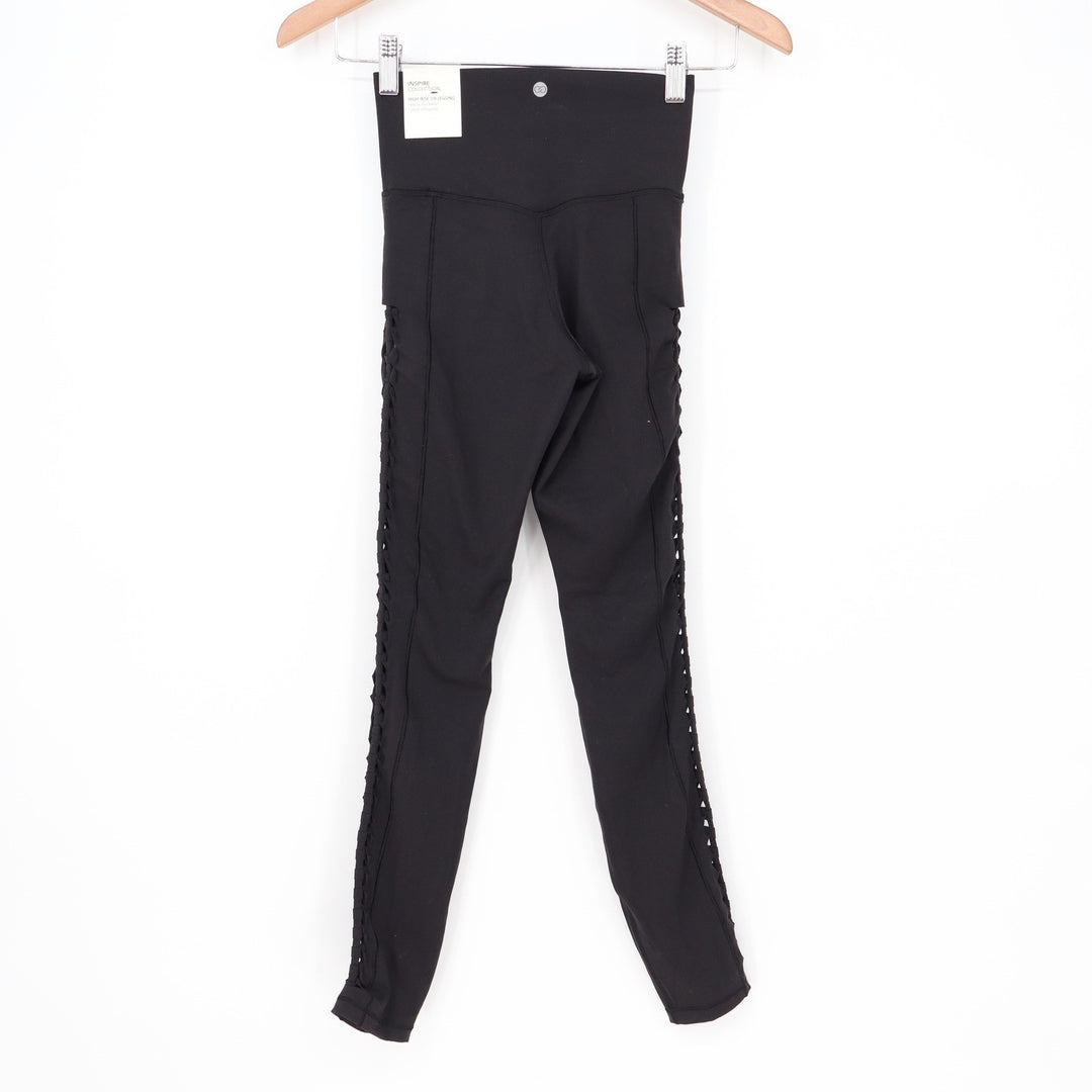 CALIA Inspire Crochet 7/8 Leggings Pure Black High Rise XS New