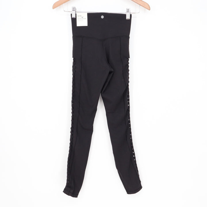 CALIA Inspire Crochet 7/8 Leggings Pure Black High Rise XS New