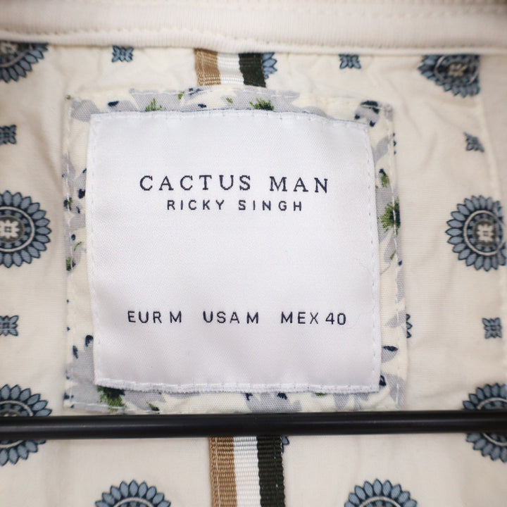 Cactus Man Ricky Singh Mens Medium Quarter Zip Sweatshirt Cream Off-White