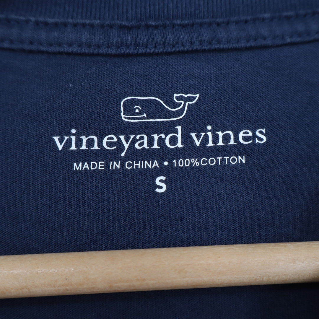 Vineyard Vines Mens Small Navy Blue I Whale Happy Valley Pocket Graphic T-Shirt
