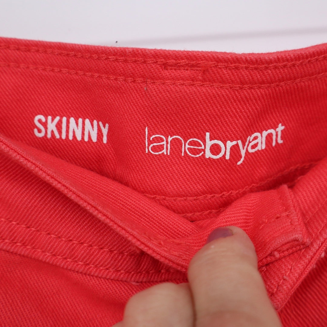 Lane Bryant Skinny Jeans Womens 16 Coral Red Stretch 5 Pocket Pants