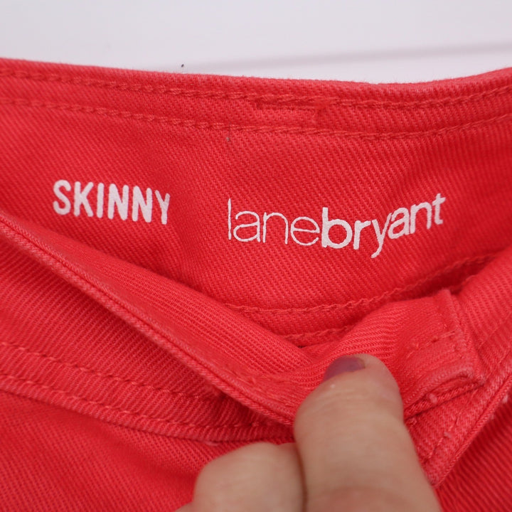 Lane Bryant Skinny Jeans Womens 16 Coral Red Stretch 5 Pocket Pants