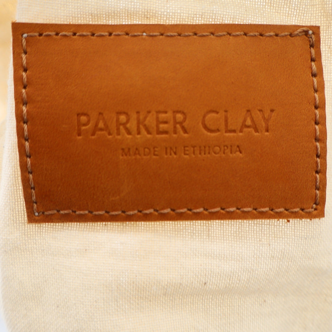 Parker Clay Black Ethiopian Leather Crossbody Bag Minimalist Gold Stud Closure