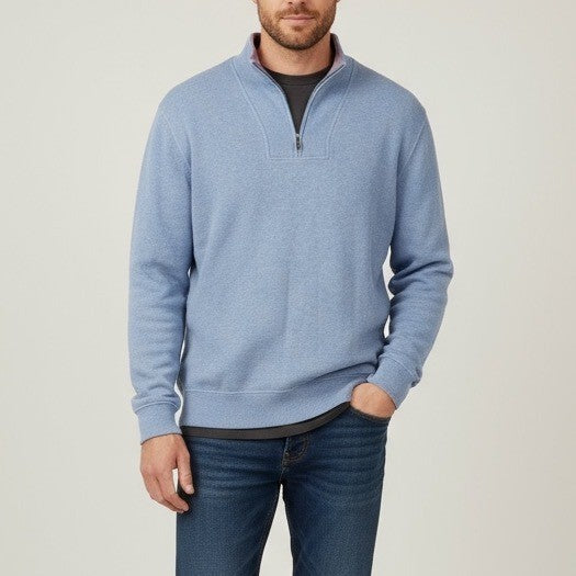 Kirkland Signature XL Blue 1/4 Zip Pullover Sweatshirt 100 Cotton Men's Casual
