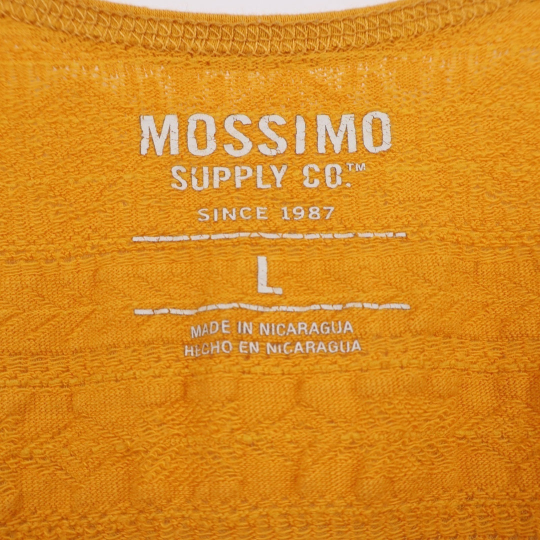 Mossimo Tank Top Womens L Yellow Cotton Stretch Textured Sleeveless Scoop Neck