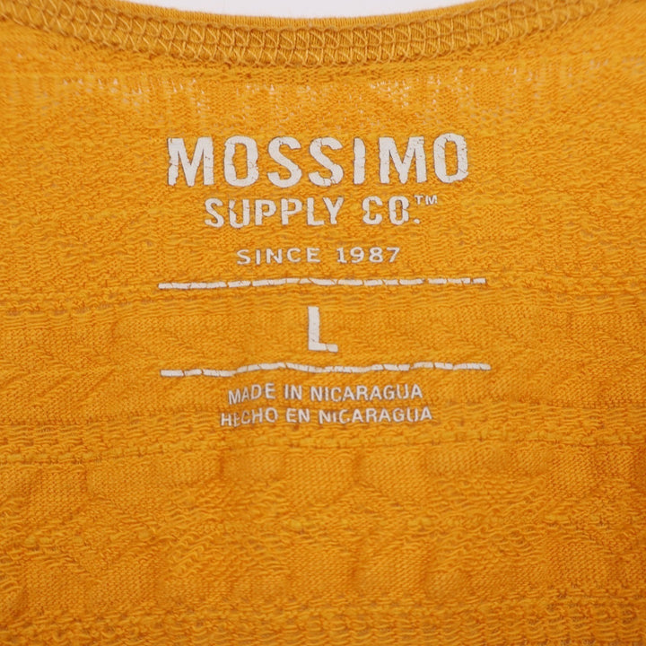 Mossimo Tank Top Womens L Yellow Cotton Stretch Textured Sleeveless Scoop Neck