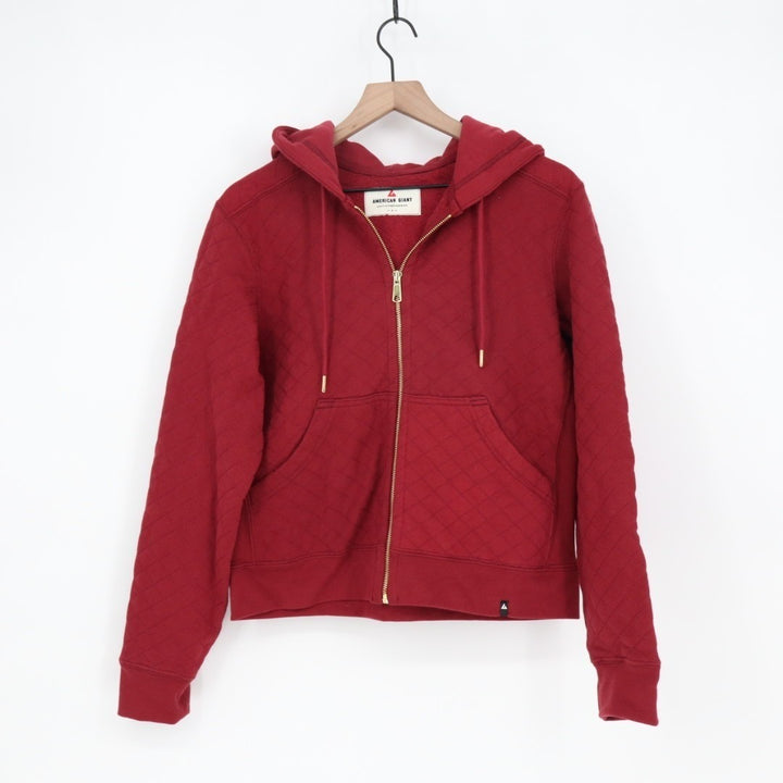 American Giant Diamond Stitch Classic Full Zip 2.0 Hoodie Womens S Pomegranate