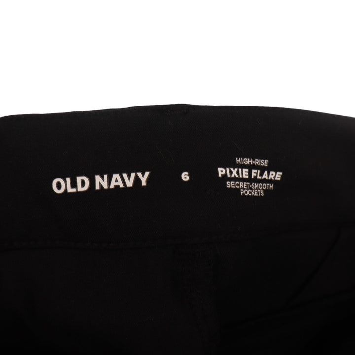 Old Navy High Waisted Pixie Flare Pants Womens 6 Black Secret Smooth Pockets