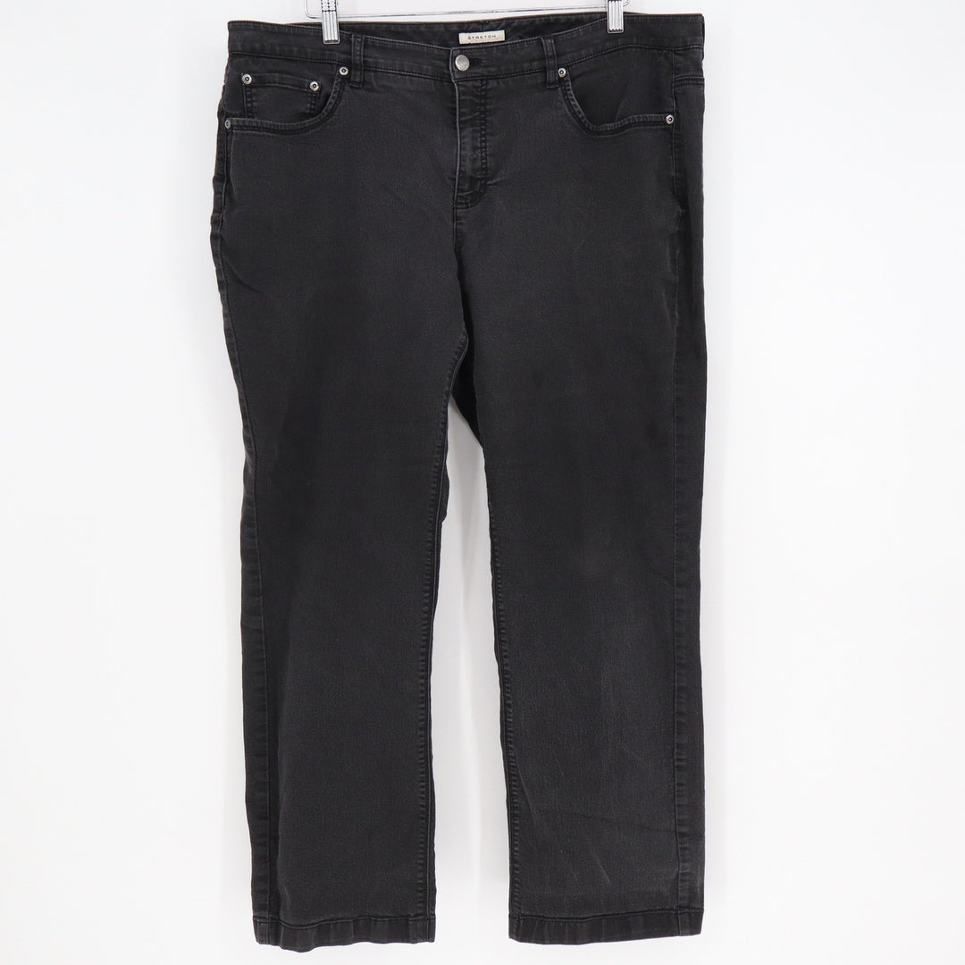 Jones New York Sport Woman Black Straight Leg Stretch Jeans 18W Solid Denim