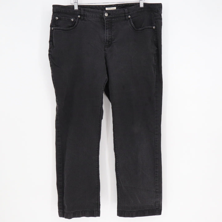 Jones New York Sport Woman Black Straight Leg Stretch Jeans 18W Solid Denim