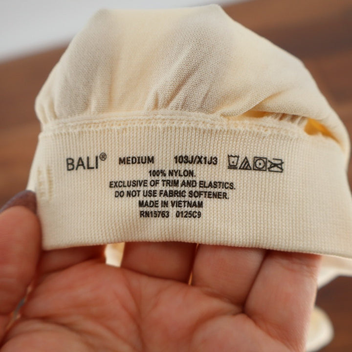 Bali Comfort Revolution Microfiber Crop Top Women's Medium Light Beige Wireless