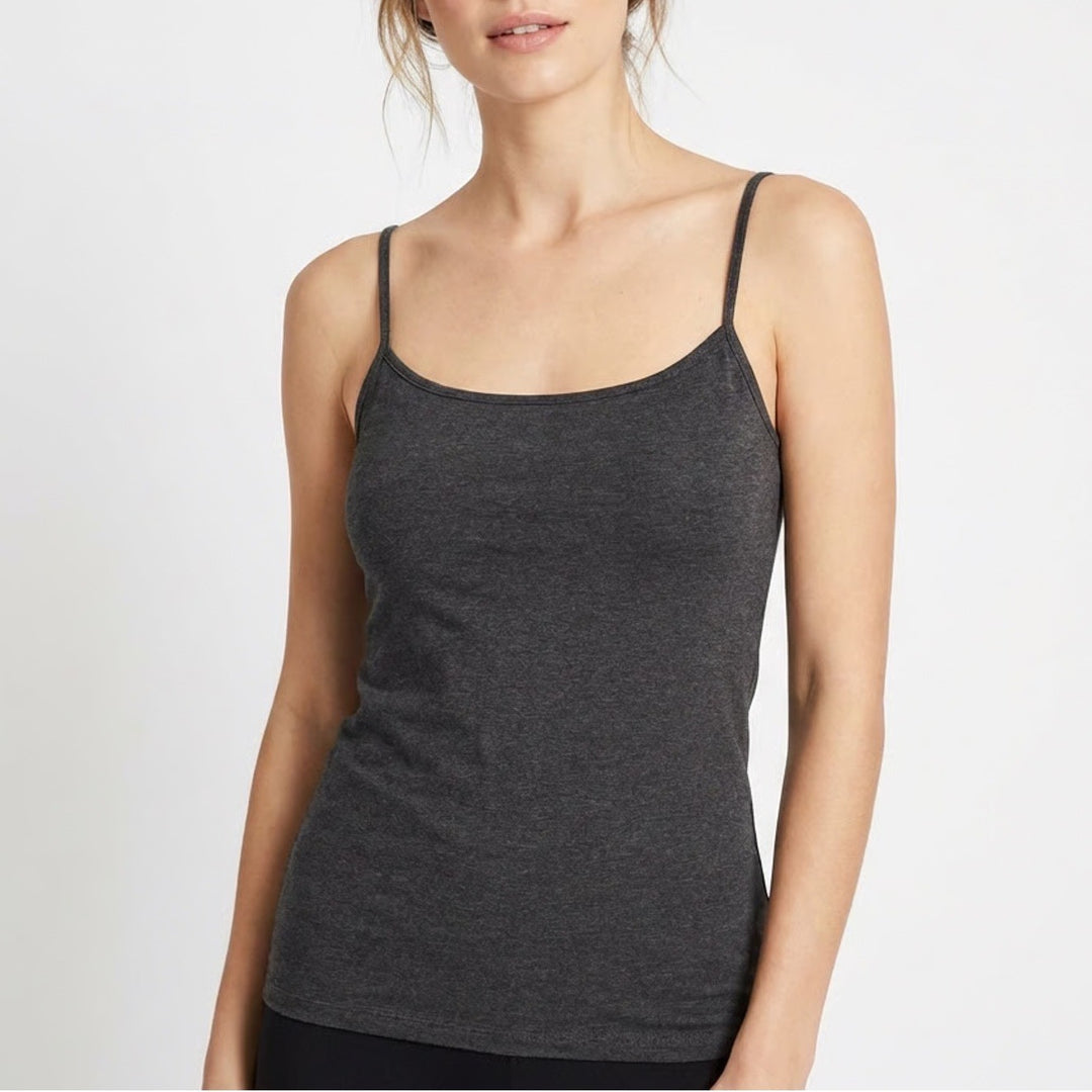 Elizabeth And James Cami Top Womens Large Charcoal Gray Knit Spaghetti Strap