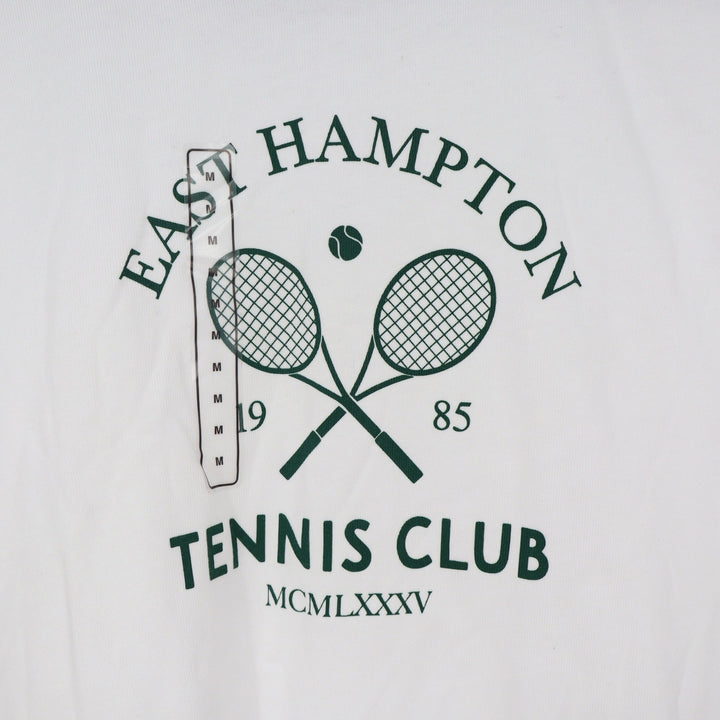 DSG Girls East Hampton Tennis Club Graphic T-Shirt White Green Size M 10-12