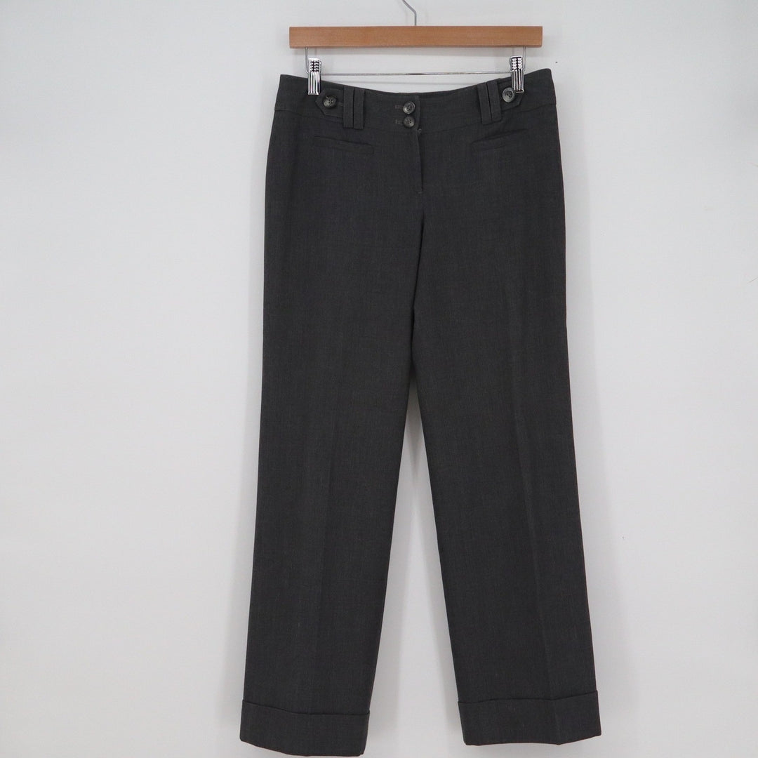 Ann Taylor Petites Signature Fit Dress Pants Charcoal Grey Cuffed Size 2P 2 P