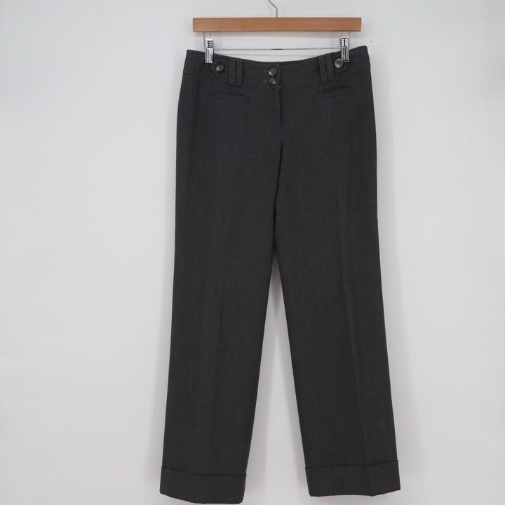 Ann Taylor Petites Signature Fit Dress Pants Charcoal Grey Cuffed Size 2P 2 P
