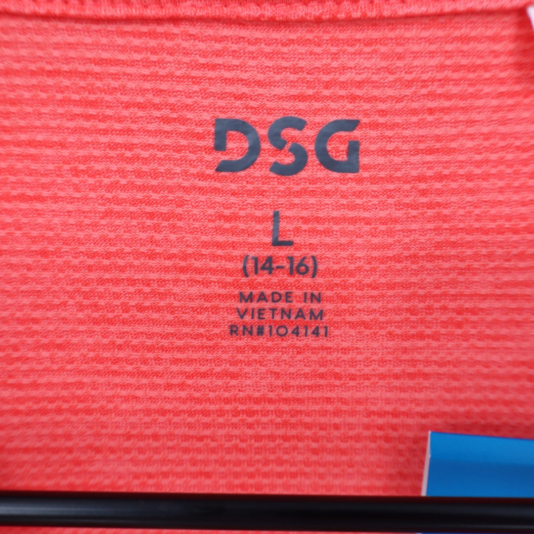 DSG Boys Large 14-16 Pieced Graphic Movement Tee Cabana Coral Basketball 1989