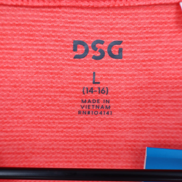 DSG Boys Large 14-16 Pieced Graphic Movement Tee Cabana Coral Basketball 1989