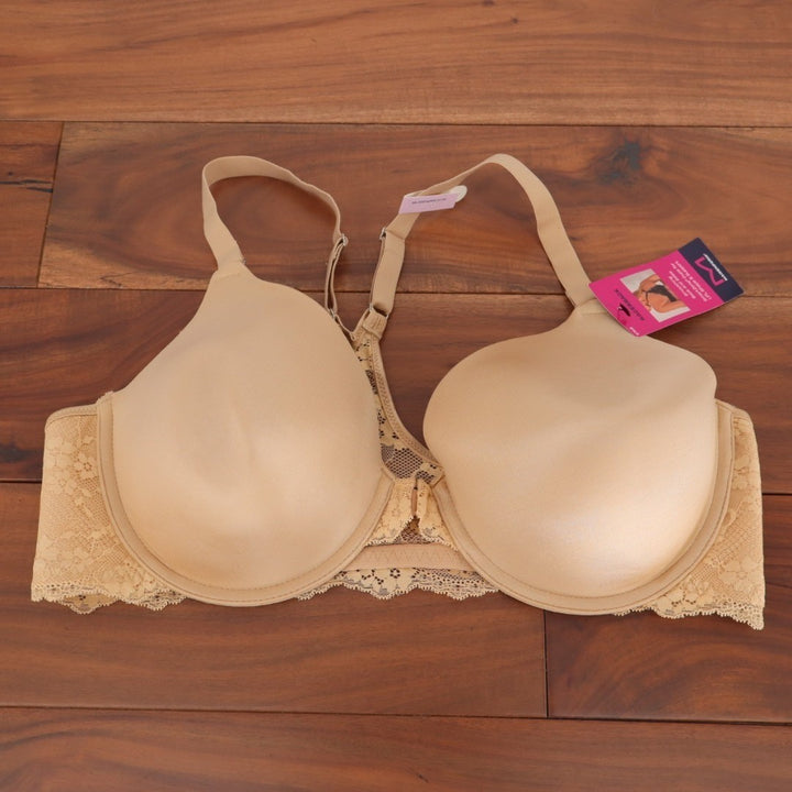Maidenform One Fab Fit Bra Womens 38D Latte Lift Extra Coverage Lace T-Back