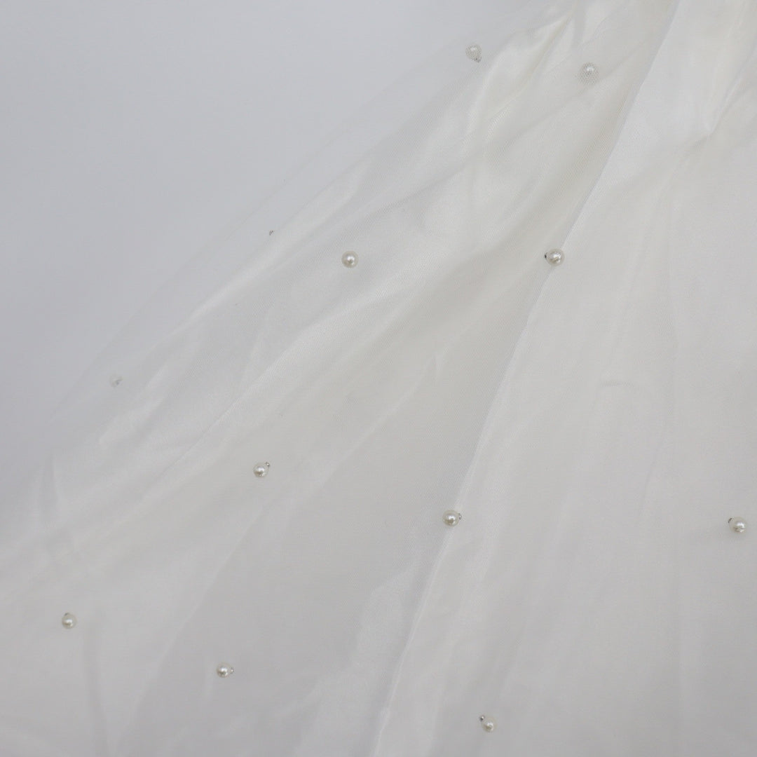 Showpo Cailene Ivory Strapless Pearl Mini Dress with Bow Train Size 12