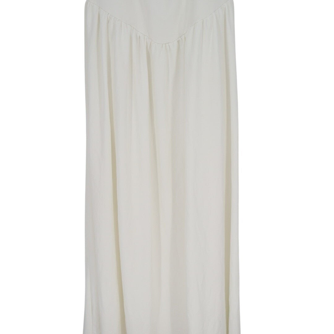 Lulus Telia Maxi Dress Womens XL White Stretch Halter Neck Basque Waist Back Zip