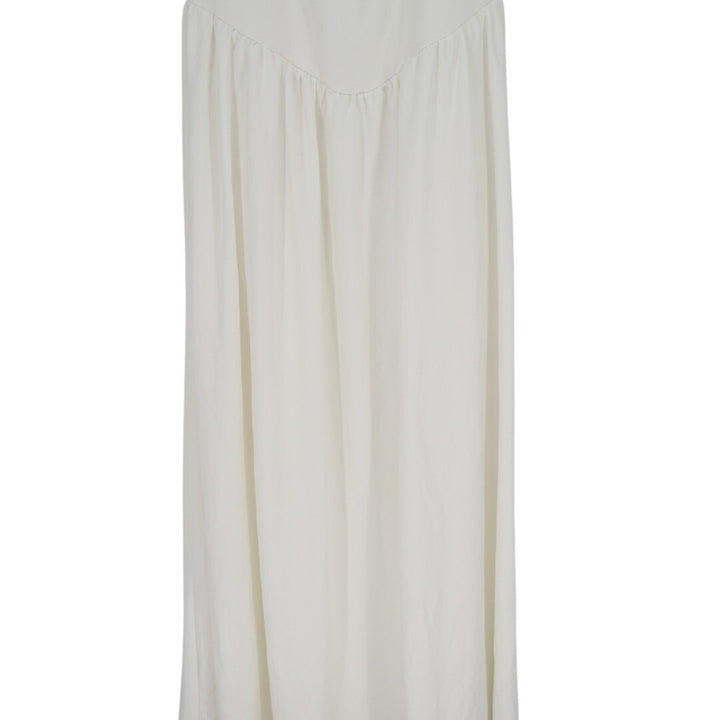 Lulus Telia Maxi Dress Womens XL White Stretch Halter Neck Basque Waist Back Zip