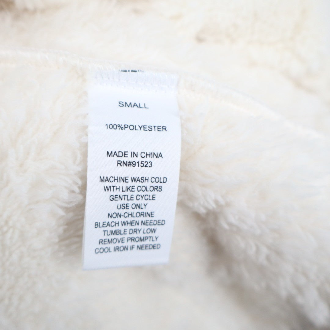 Linea Donatella Wrap Bathrobe Womens Small White Fleece Cable Knit Shawl Collar