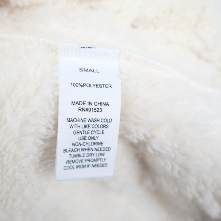 Linea Donatella Wrap Bathrobe Womens Small White Fleece Cable Knit Shawl Collar
