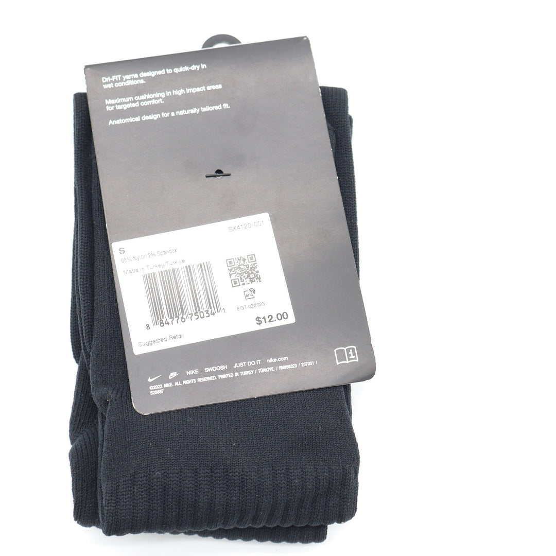 Nike Academy Soccer Socks Black Dri-FIT Knee High Youth 3Y-5Y Women 4-6