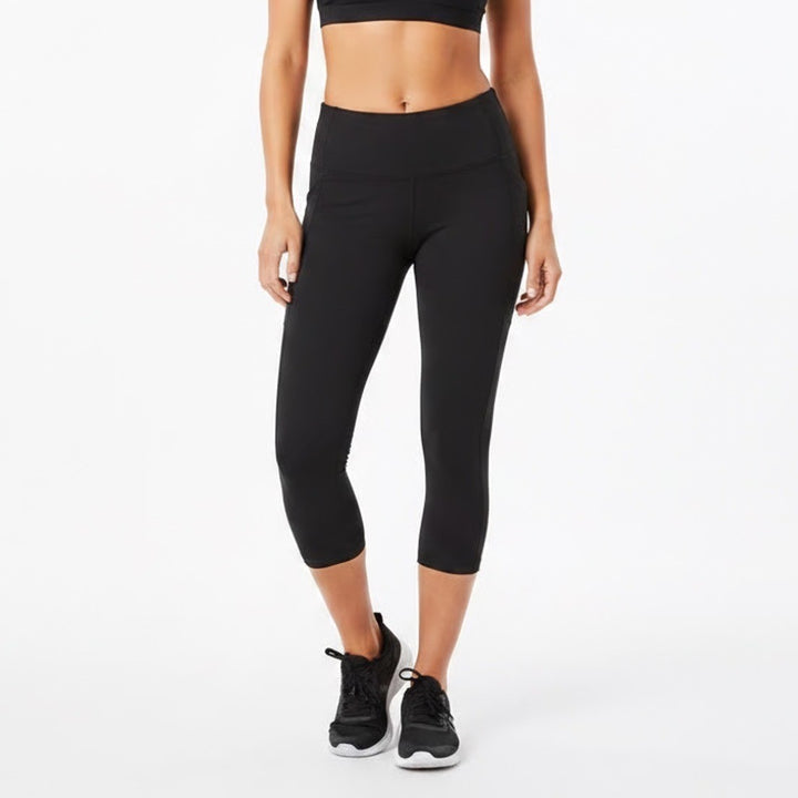 DSG Womens Momentum Mid-Rise Crop Leggings Pure Black XS Pockets