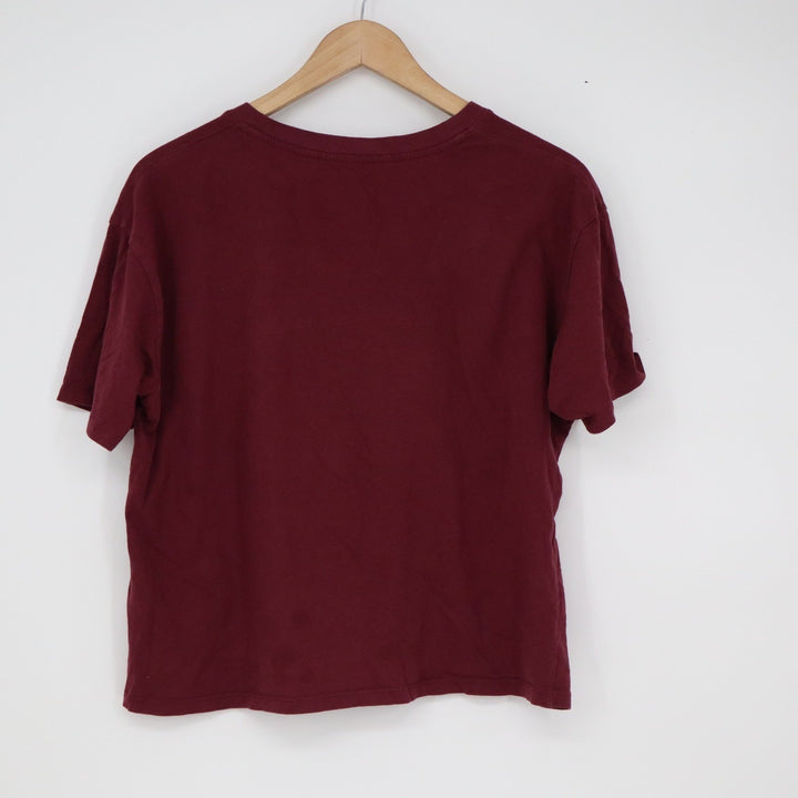Hollister NYC 1989 Graphic T-Shirt Burgundy Maroon Notched V-Neck Small 10630